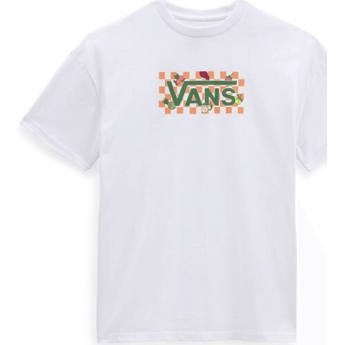 Kleidung Damen T-Shirts Vans Fruit Checkerboard Box Logo Weiss