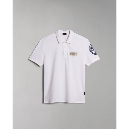 Kleidung Herren T-Shirts & Poloshirts Napapijri E-AMUNDSEN NP0A4H6A-0021 BRIGHT WHITE Weiss