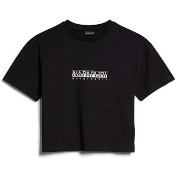 Kleidung Damen T-Shirts Napapijri Sbox Crop 3 Schwarz