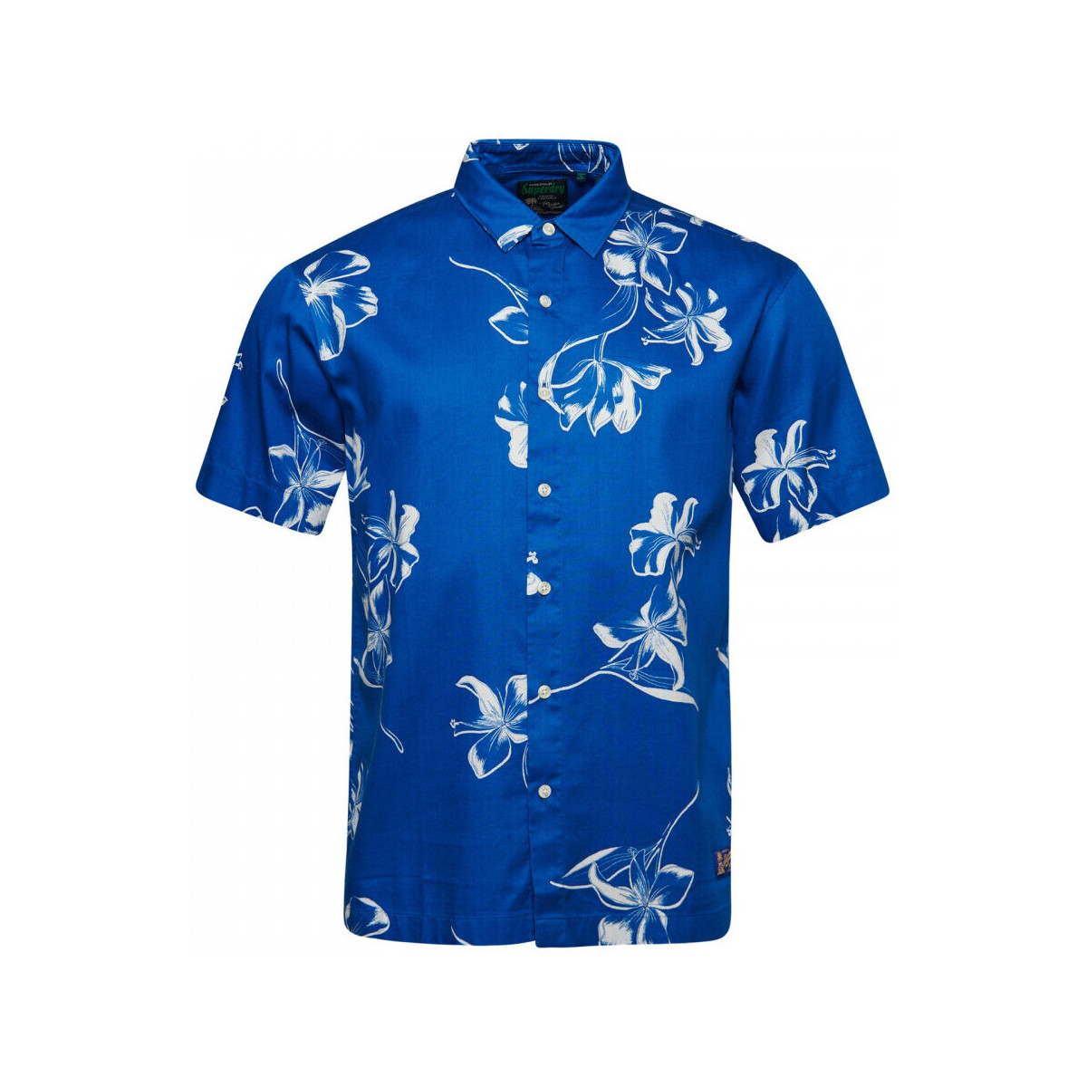Kleidung Herren Langärmelige Hemden Superdry Vintage hawaiian s/s shirt Blau