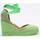 Schuhe Damen Leinen-Pantoletten mit gefloch Viguera 1939 Grün