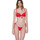 Kleidung Damen Bikini Ober- und Unterteile Luna Brasilianische verstellbare Badeanzugstrümpfe mit Schleifen Rot