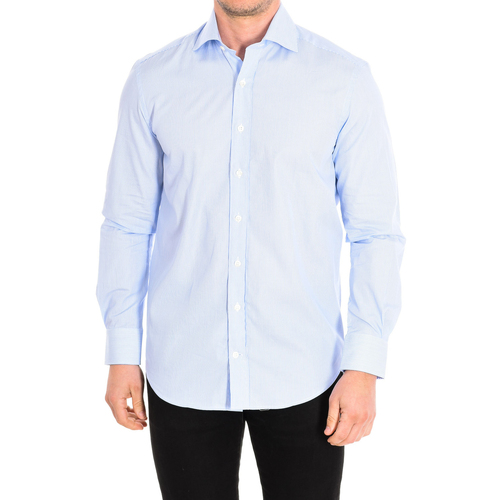 Kleidung Herren Langärmelige Hemden CafÃ© Coton ALCAZAR3-33LS Weiss