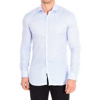 Kleidung Herren Langärmelige Hemden Cafe' Coton HERMIONE3-33LSLIM Blau