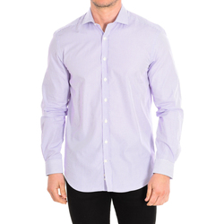Kleidung Herren Langärmelige Hemden CafÃ© Coton JUNO17-33LS Violett