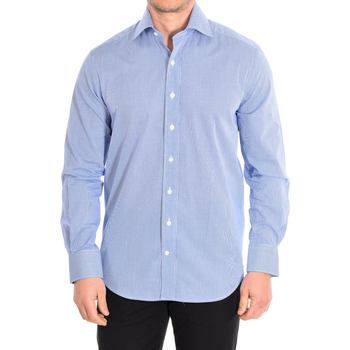 Kleidung Herren Langärmelige Hemden Cafe' Coton MICROVICHY4-33LS Blau