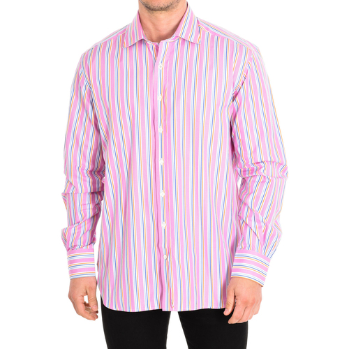 Kleidung Herren Langärmelige Hemden CafÃ© Coton NEFLIER6-77HLS Rosa