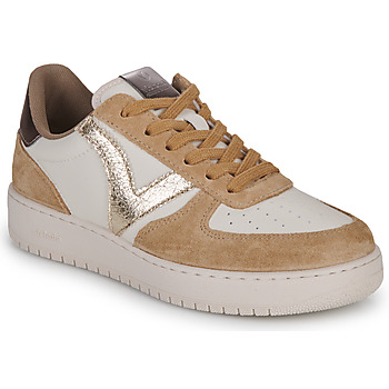 Schuhe Damen Sneaker Low Victoria 1258222CUERO Weiss / Braun / Gold