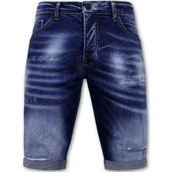 Local Fanatic  7/8 & 3/4 Hosen Blue Ripped Shorts Slim