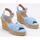Schuhe Damen Leinen-Pantoletten mit gefloch Senses & Shoes VERA Blau