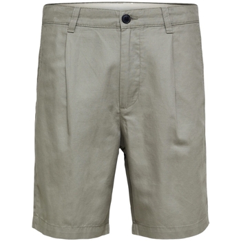 Kleidung Herren Shorts / Bermudas Selected Comfort-Jones Linen - Vetiver Grün