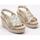 Schuhe Damen Leinen-Pantoletten mit gefloch Xti 141441 Gold