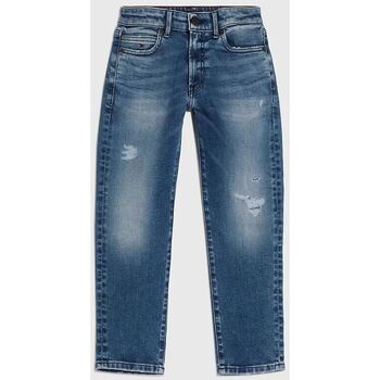 Kleidung Kinder Jeans Tommy Hilfiger KB0KB08089 MODERN STRAIGHR-IBL WORNANDDESTRUCTIONS Blau