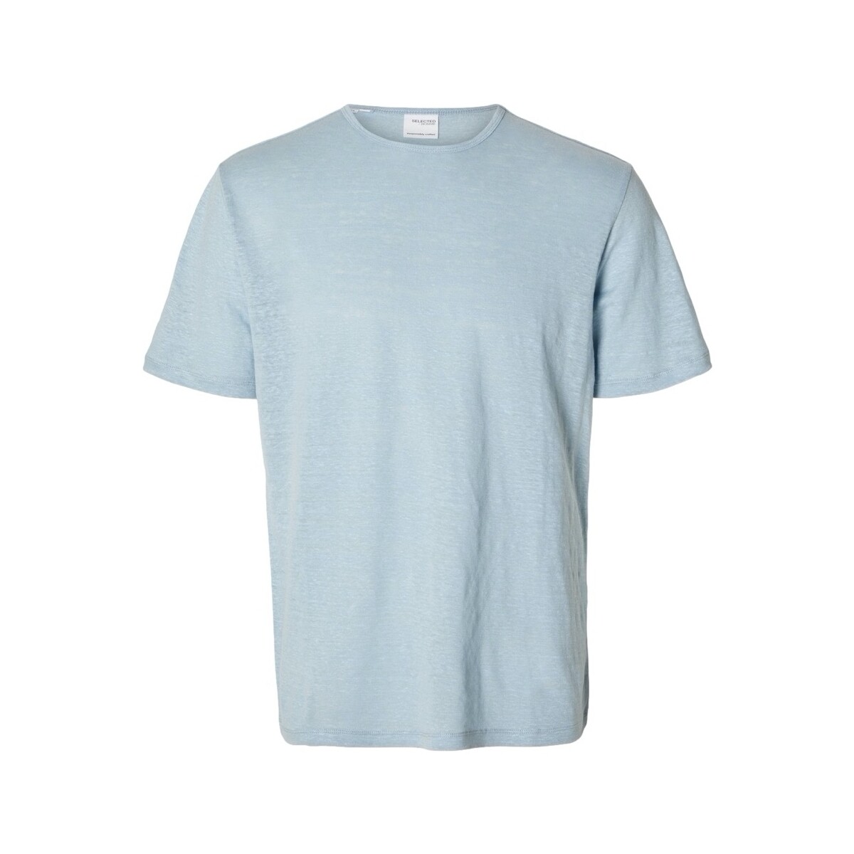 Kleidung Herren T-Shirts & Poloshirts Selected T-Shirt Bet Linen - Cashmere Blue Blau
