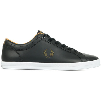 Fred Perry Baseline Leather Schwarz