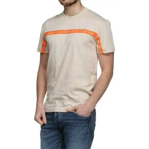 Kleidung Herren T-Shirts Calvin Klein Jeans Classic logo color line Gelb