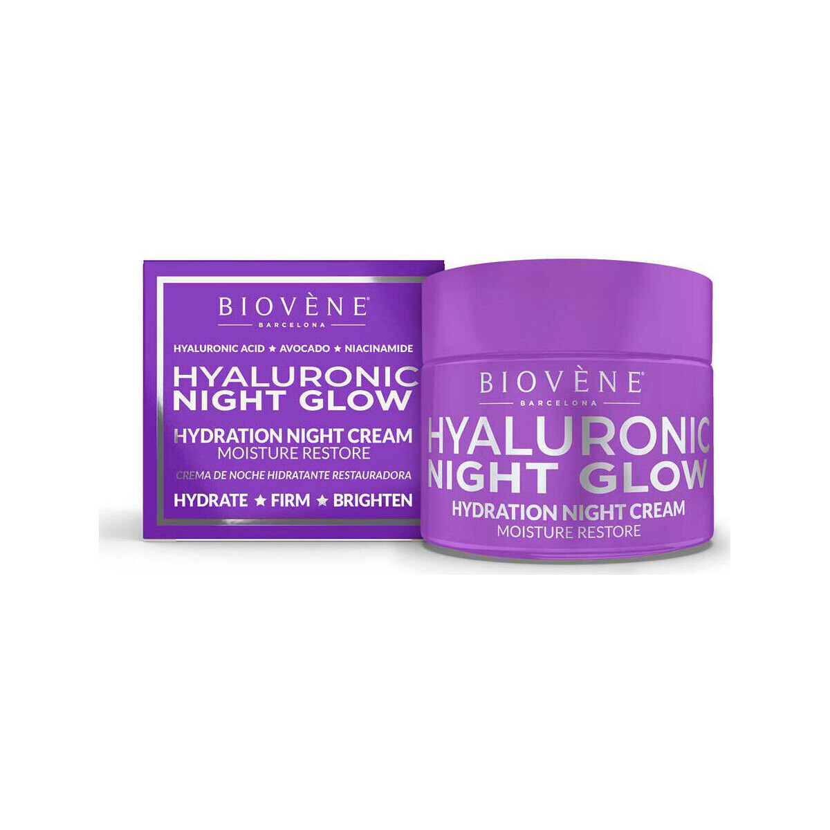 Beauty Damen pflegende Körperlotion Biovène Hyaluronic Night Glow Hydration Night Cream Moisture Restore 