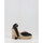 Schuhe Damen Leinen-Pantoletten mit gefloch Macarena ALBA2 Schwarz