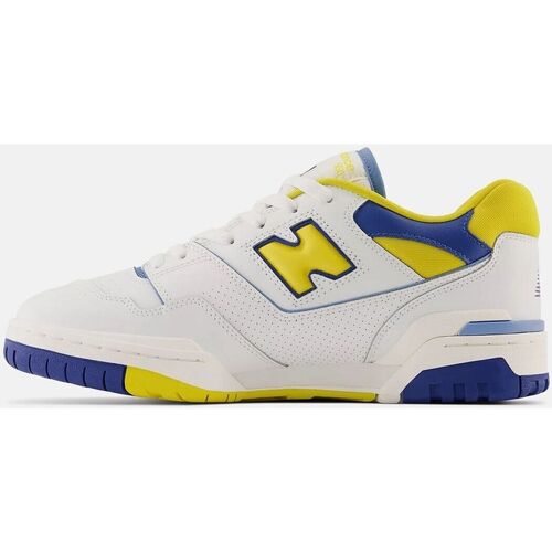 Schuhe Herren Sneaker New Balance BB550 NCG-WHITE/YELLOW/BLUE Weiss