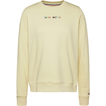 Kleidung Damen Sweatshirts Tommy Jeans Reg Serif Color Sweater Gelb
