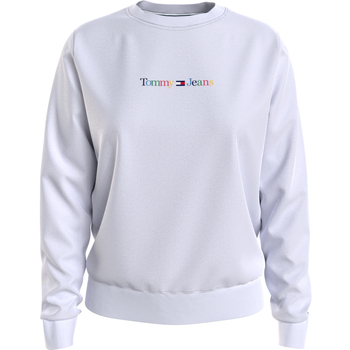 Kleidung Damen Sweatshirts Tommy Jeans Reg Serif Color Sweater Weiss