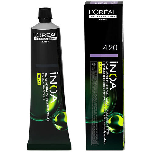 Beauty Haarfärbung L'oréal Inoa Ohne Ammoniak Permanente Farbe 4.20 60 Gr 