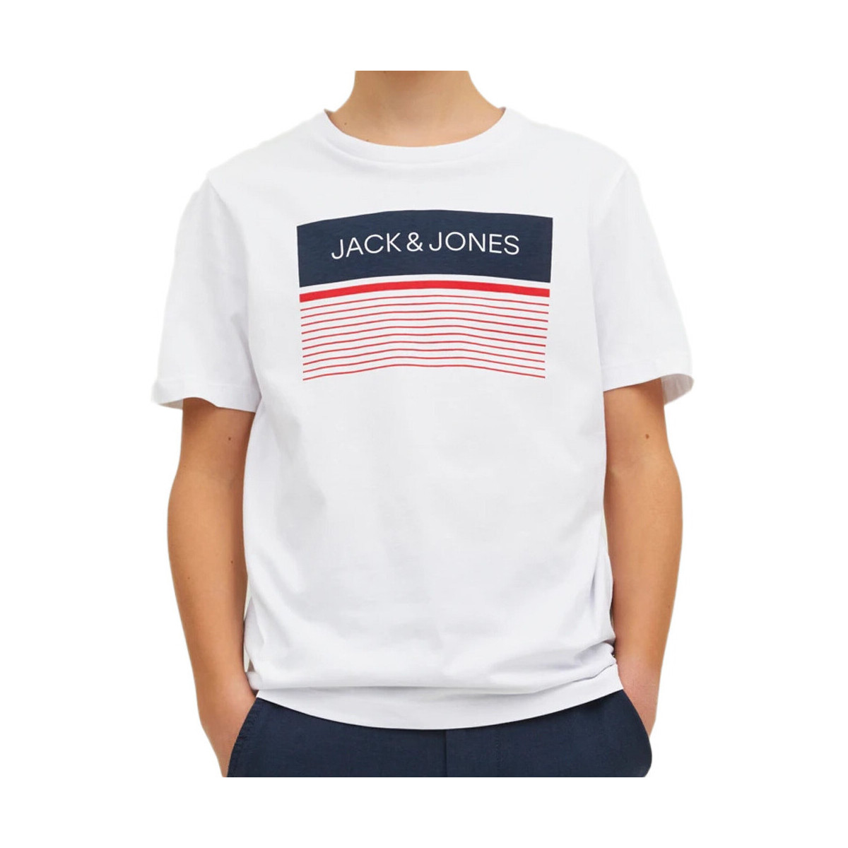 Kleidung Jungen T-Shirts & Poloshirts Jack & Jones 12224231 Weiss