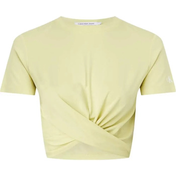Kleidung Damen T-Shirts Calvin Klein Jeans Twisted cropped Gelb