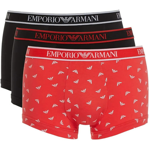Unterwäsche Herren Boxer Emporio Armani Pack x3 front logo Multicolor