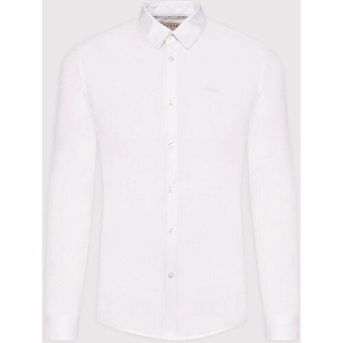 Kleidung Herren Langärmelige Hemden Guess M1YH20 W7ZK1-G011 PURE WHITE Weiss