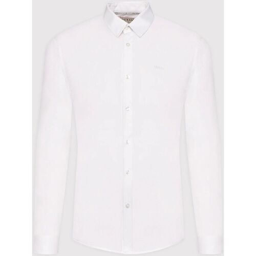 Kleidung Herren Langärmelige Hemden Guess M1YH20 W7ZK1-G011 PURE WHITE Weiss