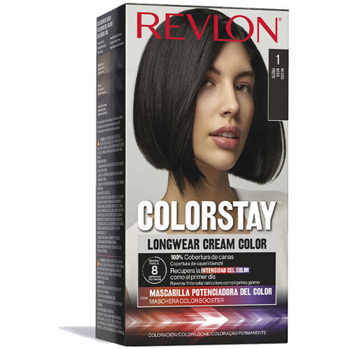 Beauty Damen Haarfärbung Revlon Colorstay Permanenter Farbstoff 1-schwarz 4 Stk 