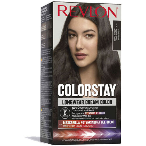 Beauty Damen Haarfärbung Revlon Colorstay Permanenter Farbstoff 3-dunkelbraun 4 St 