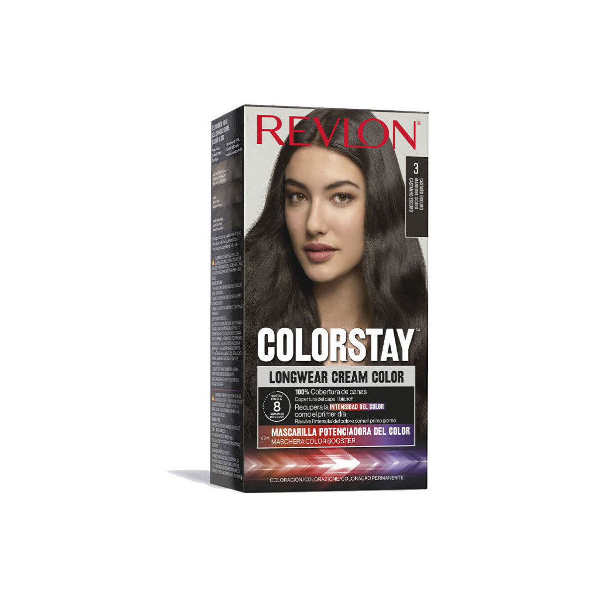 Beauty Damen Haarfärbung Revlon Colorstay Permanenter Farbstoff 3-dunkelbraun 4 St 
