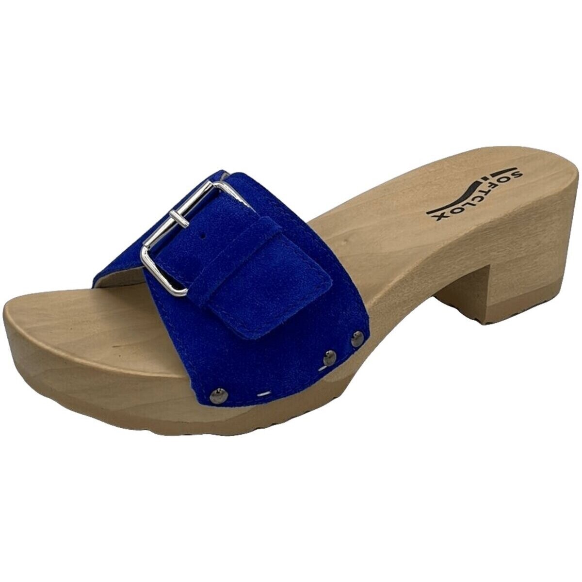 Schuhe Damen Pantoletten / Clogs Softclox Pantoletten Pali S3595-11 blue orchid Kaschmir S3595-11 Blau