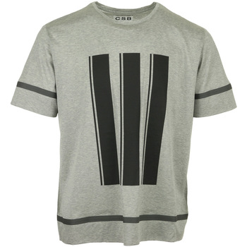 Csb London Stripe Printed T-Shirt Grau