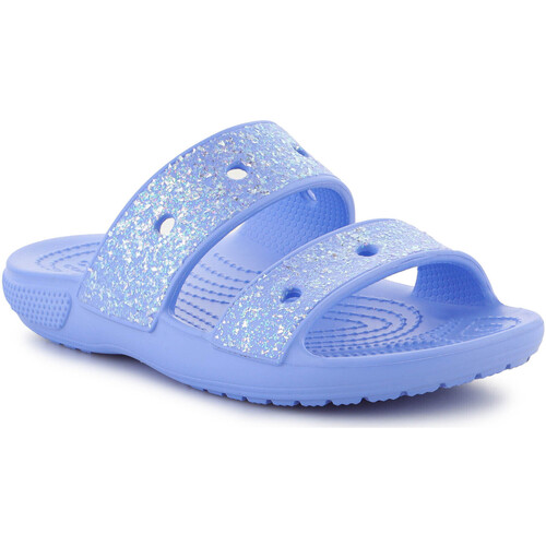 Schuhe Kinder Sandalen / Sandaletten Crocs CLASSIC GLITTER SANDAL KIDS MOON JELLY 207788-5Q6 Blau