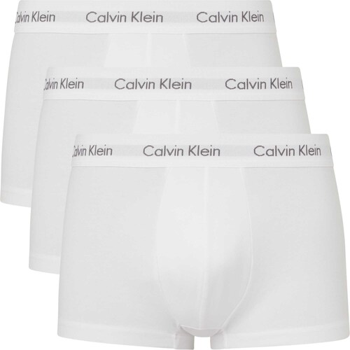 Unterwäsche Herren Boxershorts Calvin Klein Jeans 3P Low Rise Trunk Weiss