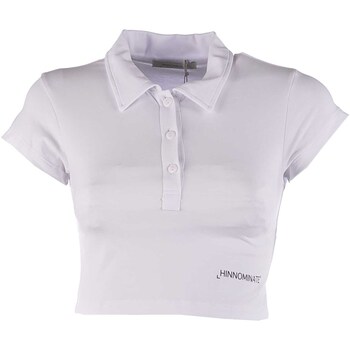 Kleidung Damen T-Shirts & Poloshirts Hinnominate Polo Corta In Bielastico Con Stampa Weiss