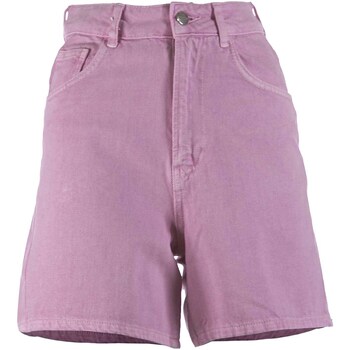 Kleidung Damen Shorts / Bermudas Hinnominate Short In Denim Con Etichetta Rosa