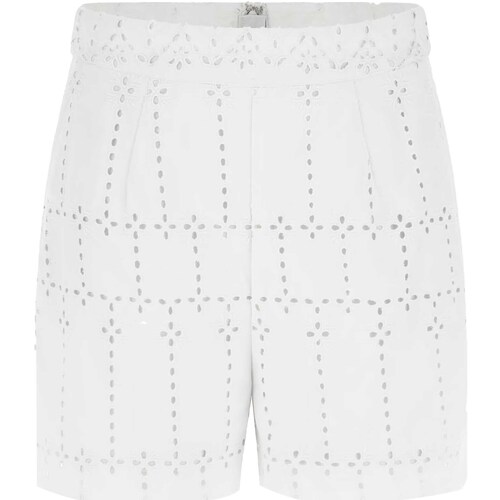 Kleidung Damen Shorts / Bermudas Guess Lyon Eyelet Short Weiss