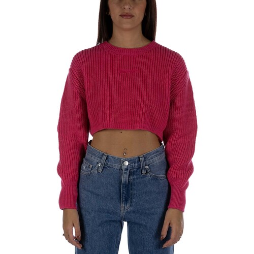 Kleidung Damen Sweatshirts Shopart Maglione  Crop Fuxia Rosa