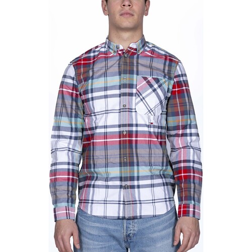Kleidung Herren Langärmelige Hemden Tommy Hilfiger Camicia Tommy Jeans  Archive Tommy Ch Multicolor Multicolor