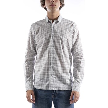 Kleidung Herren Langärmelige Hemden Sl56 Camicia  Fantasia Bianco Weiss