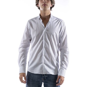 Kleidung Herren Langärmelige Hemden Sl56 Camicia S.L.56 Fantasia Bianco Weiss