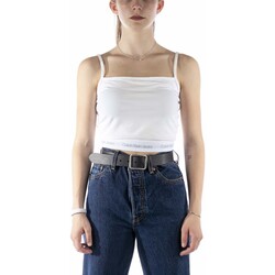 Kleidung Damen Tops Calvin Klein Jeans Logo Tape Strappy To Weiss