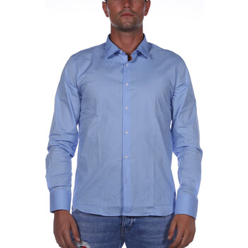 Kleidung Herren Langärmelige Hemden Sl56 Camicia  Colletto Cotone Marine