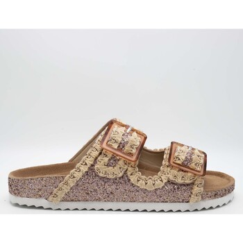 Schuhe Damen Sandalen / Sandaletten Colors of California Ciabatte Bio With Crochet Trim Rosa