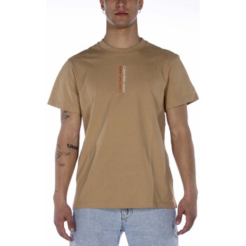 Calvin Klein Jeans  T-Shirts & Poloshirts Mirror Logo Tee Beige