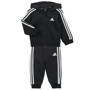Kleidung Jungen Kleider & Outfits Adidas Sportswear 3S FZ FL JOG Schwarz / Weiss
